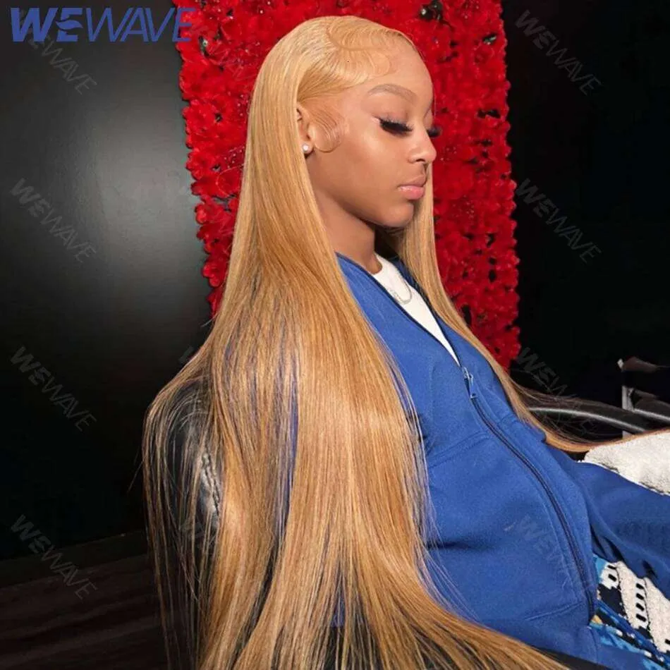 Blonde Beauty Wig 30-34 inches Honey Blonde Human Hair Wig Straight Lace Front Wig, Pre  main image 3