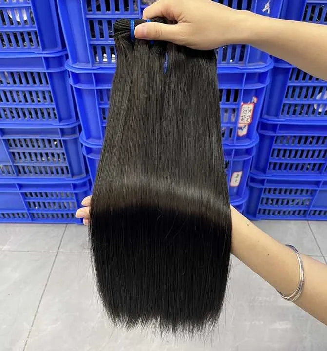 100% Human Hair Straight Double Drawn Raw Virgin Hair High  display picture 3