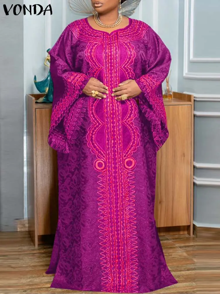 vonda loose dress plus size Plus Size VONDA Women Bohemian Long Maxi Dress Long... From  Joytech_official, Rs.1,985.82