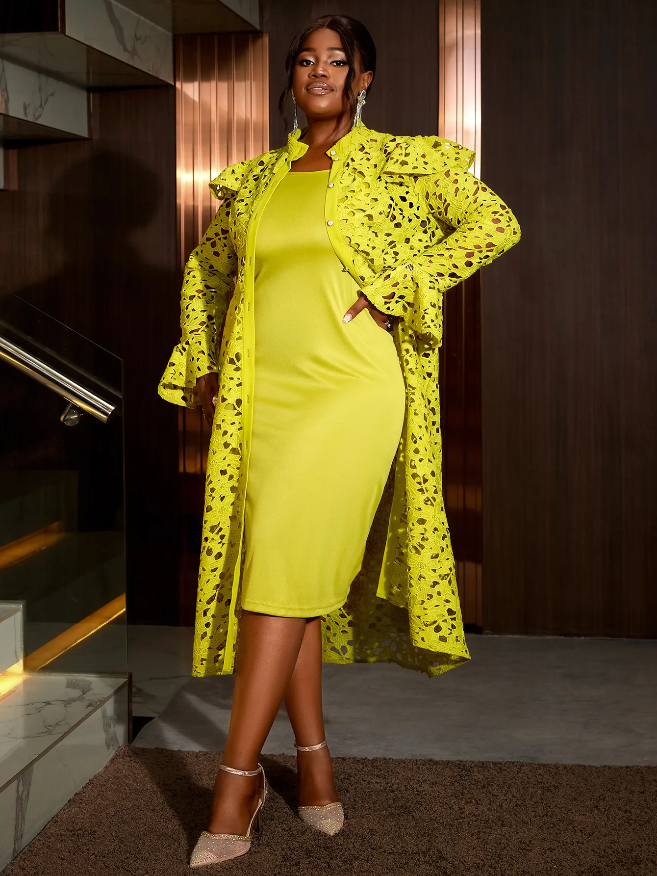 Elegant Women Plus Size Yellow Green Two Piece Sets... From Aomeidress,  $41.92 | DHgate.Com