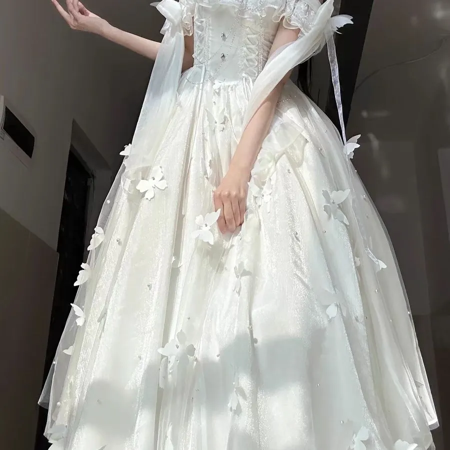 Dophee Original Lolita Goddess Fairy Dress New Spring Summer Beads 3d Butterfly White Long Dress Beach Vacation Elegant Dress From 39,33 | DHgate Dophee Original Lolita Goddess Fairy Dress New Spring Summer Beads 3d Butterfly White Long Dress Beach Vacation Elegant Dress From 39,33 | DHgate