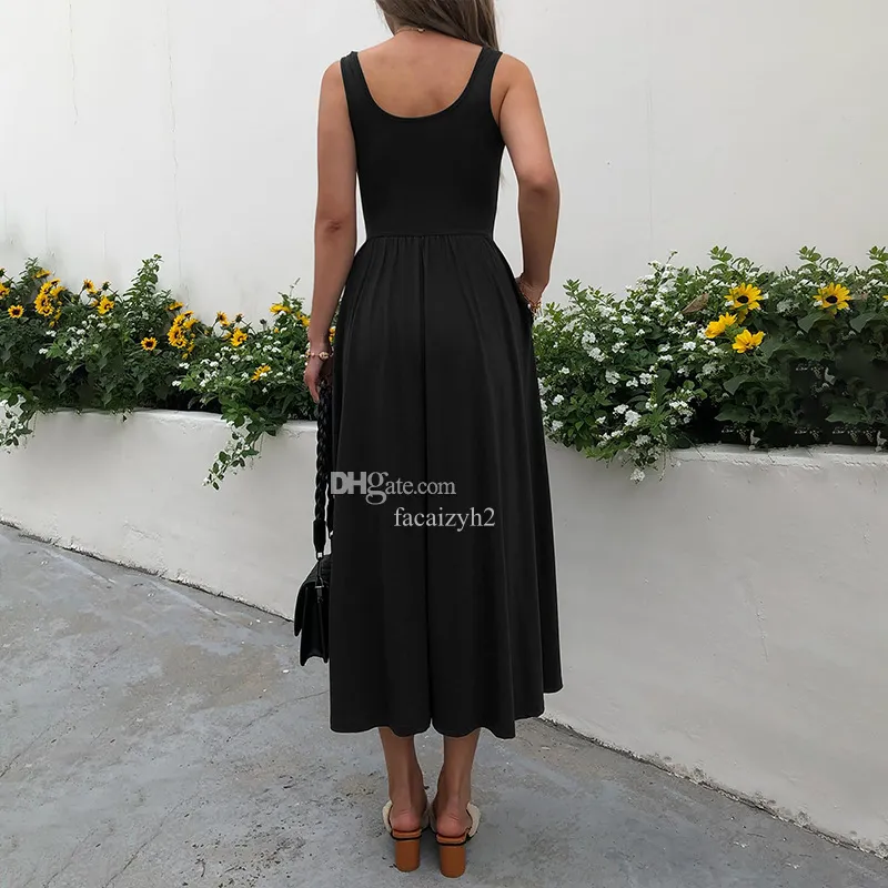 designer casual summer dresses Women's Summer Casual Short Sleeve V-Neck Flower Maxi Dresses A-line Beach Dress with Slit