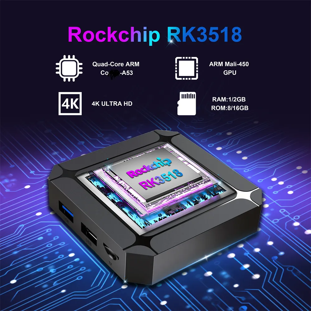4Kスマートメディアプレーヤーボックス USB3.0、デュアルバンドWiFi 6