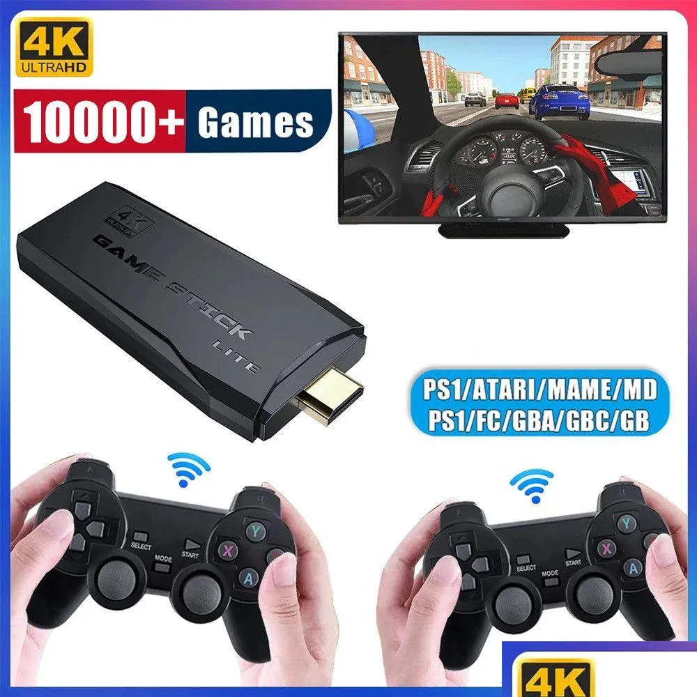 Wireless Double Controller Portable Video Game Console With 4K ...