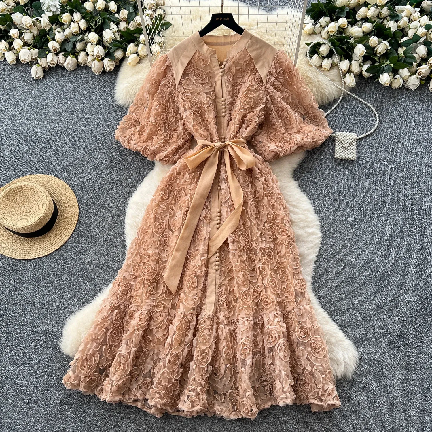 Basic Casual Dresses Summer Sexy Floral Button Lantern Sleeve Vintage Korean  Fashion Evening A Line Dress Beach Dresses Women Clothing 2025 From  Xiongstore, $55.28 | DHgate.Com