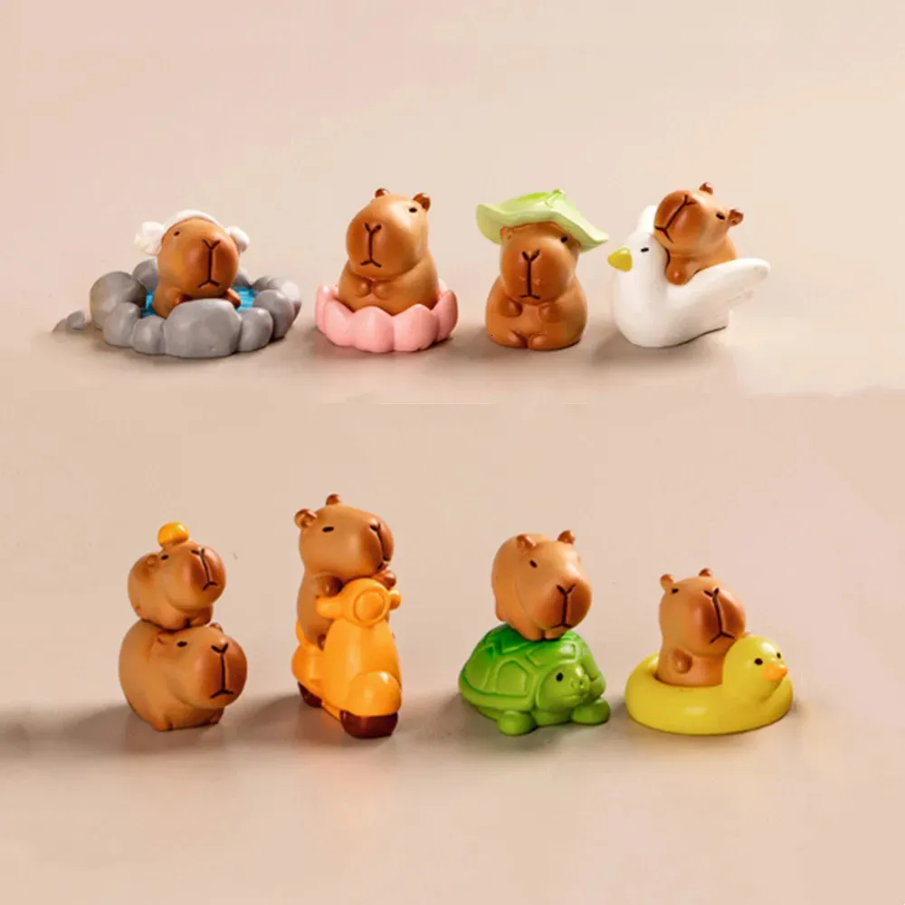 30 Statuette Mini Capibara In Resina Luminescenti - Piccole Sculture Di Animali 2,5 Cm - Giocattoli E Decorazioni Fai-Da-Te Per Torte, Case Delle Bambole, Scrivania