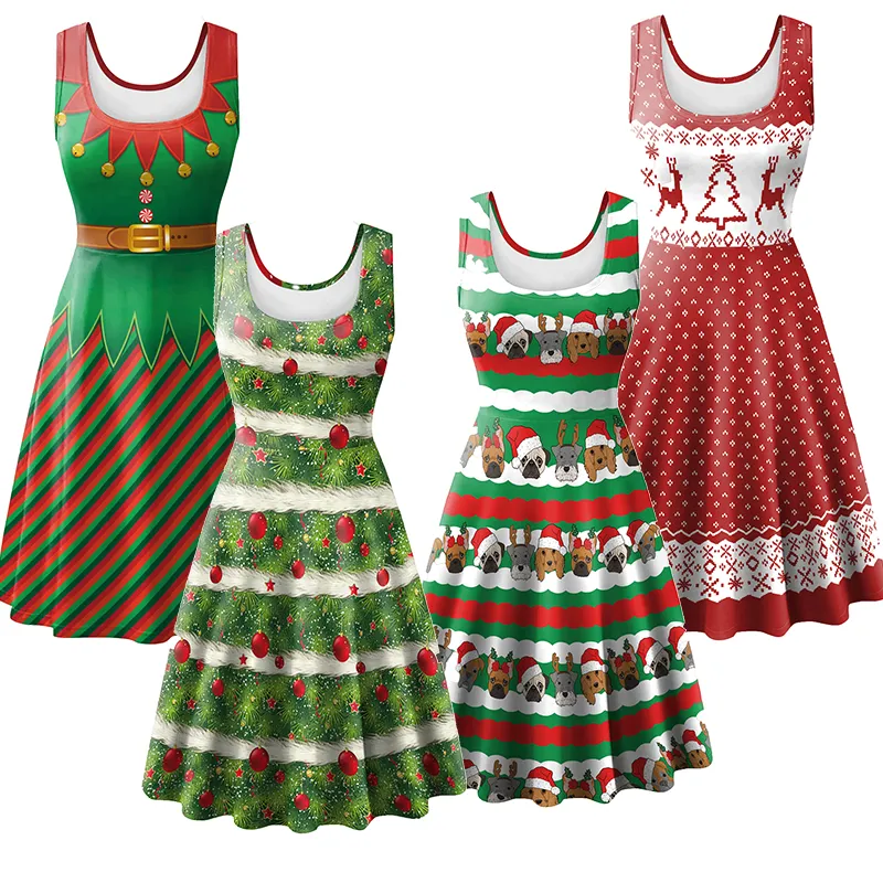 Ugly Christmas Dress Women Crewneck Green Elf Cosplay... From 13,91  |  DHgate