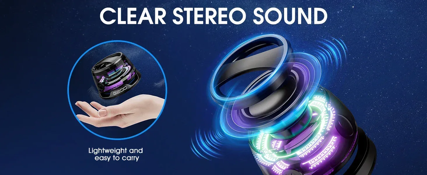 Opansten Enceinte magnétique portable Bluetooth G200 RGB avec éclairage BT5.3, mini enceinte, autonomie de 7 heures, support pour téléphone_voghion.com