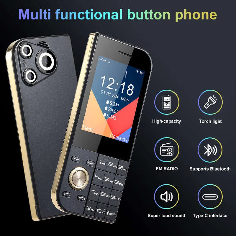 Simple Feature Phone: Triple SIM Card Support, Large Font Display ...