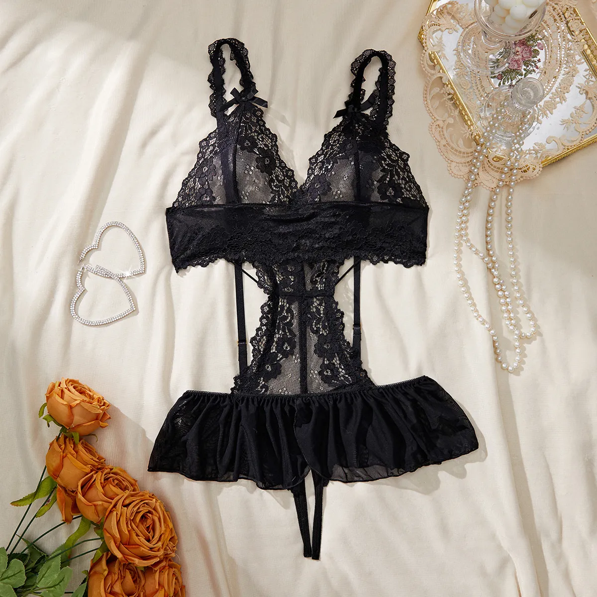 Exotisches Spitzen Dessous Set Für Damen In Übergröße... Von 16,74 €