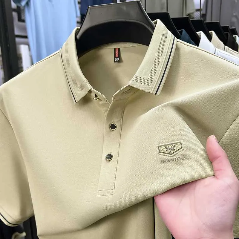 Save Big on Bulk Short Sleeved Polo Shirt Men's Short Sleeve Polo Shirt:  Comfortable Cotton Blend Casual Business T Shirt For Summer Best Deals on 