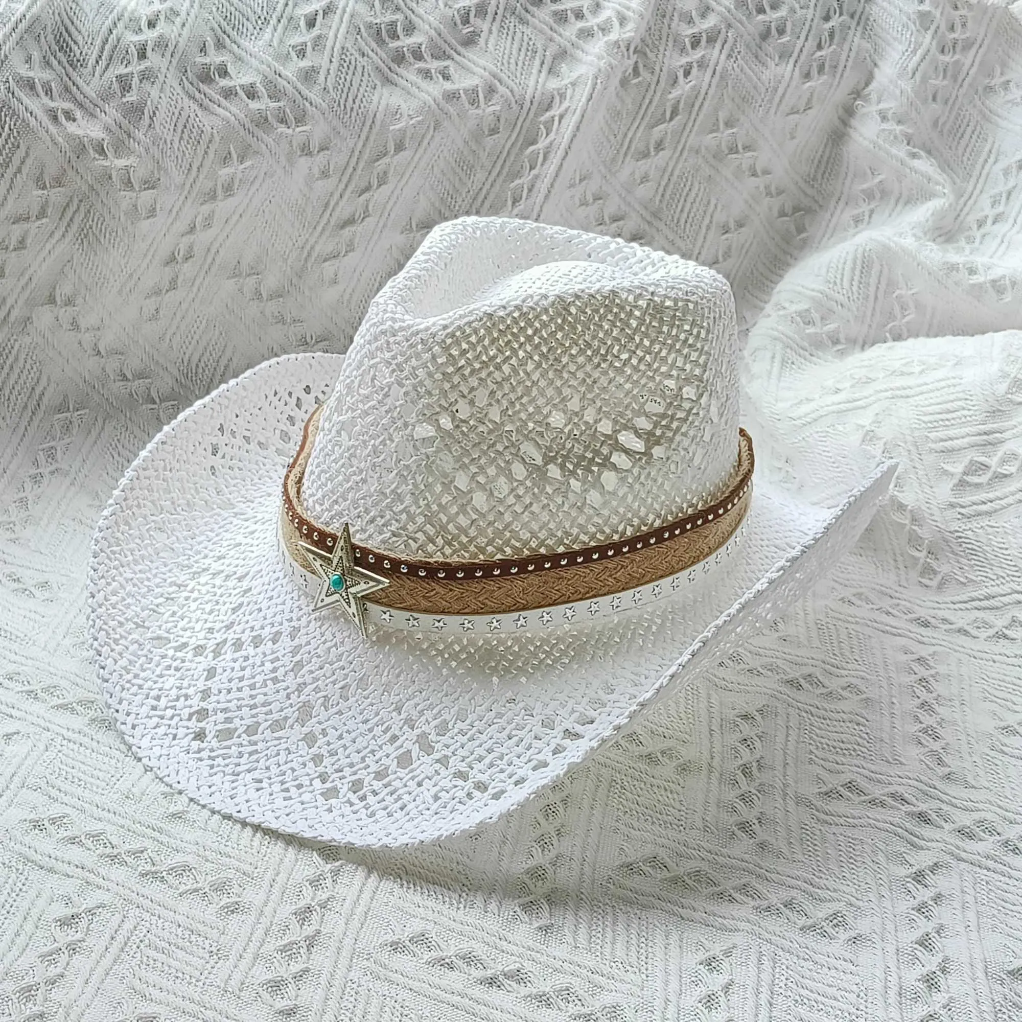 Taille Ajustable 56-58cm Chapeau Cowboy Femme Casiler - Paille Naturelle - Large Bord 7cm - Pour Plage, Été Chapeau Pliable Portable Taille Ajustable 56-58cm Chapeau Cowboy Femme Casiler - Paille Naturelle - Large Bord 7cm - Pour Plage, Été Chapeau Pliable Portable