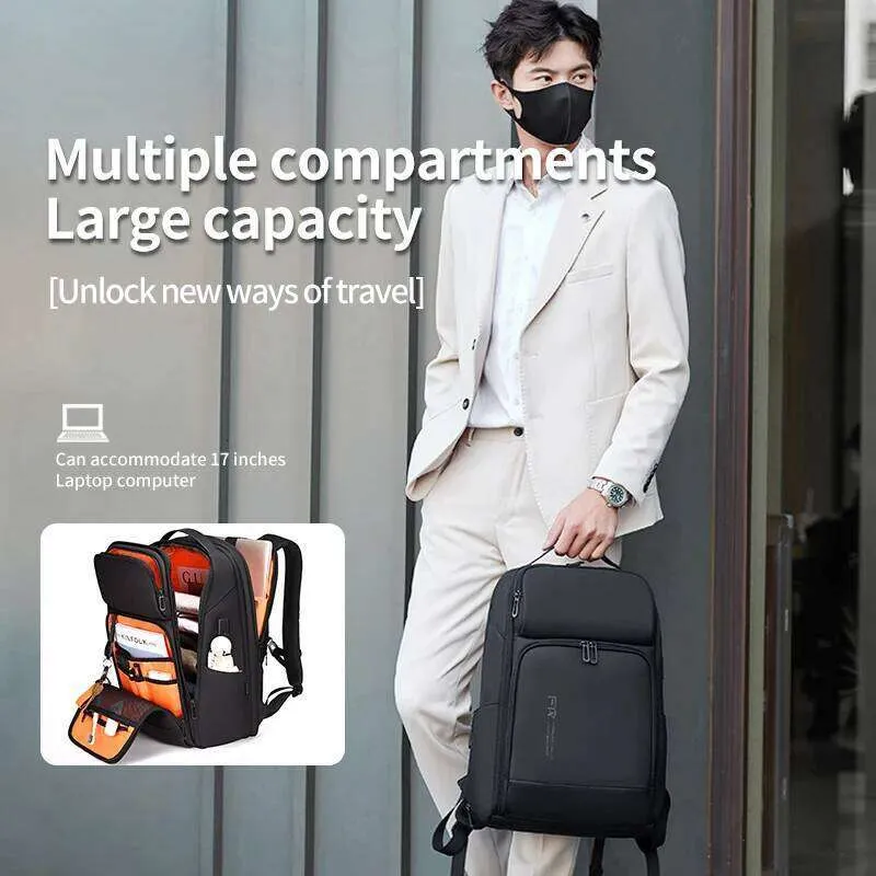 FENRUIEN Business Laptop Backpack For Men - Travel Backpack With USB Port, Gray Professional Bag - View #7