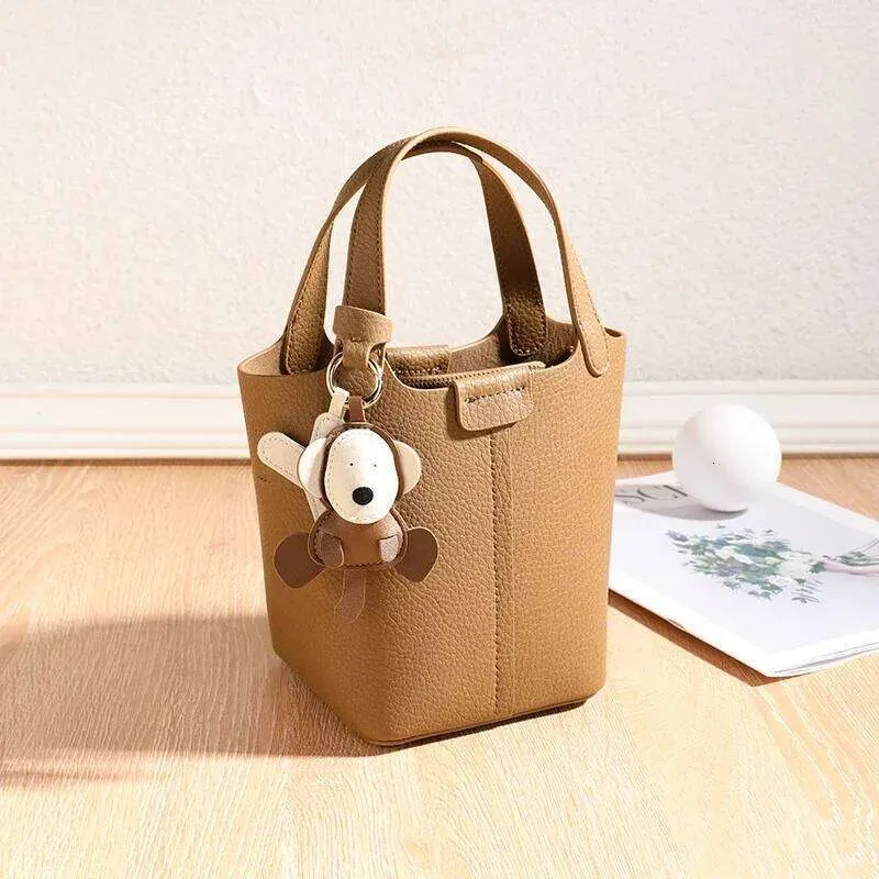 Women's Genuine Leather Bucket Bag, Designer Style Cowhide Crossbody  Handbag for Everyday Use
