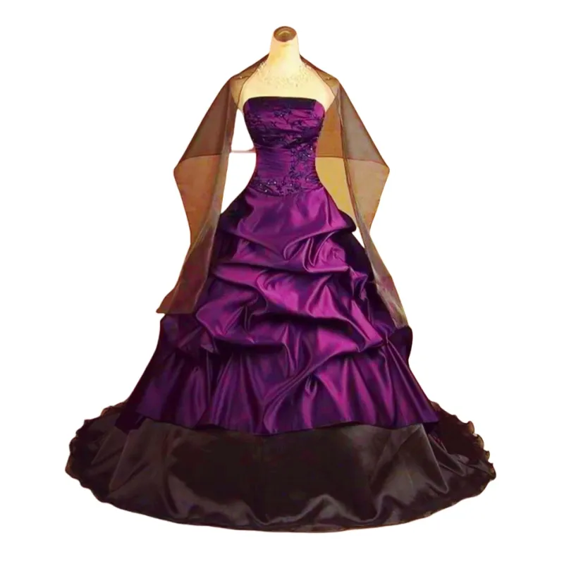 Gothic Black And Purple Satin Wedding Dress,... From Dreamweddings, $144.15 | DHgate.Com Gothic Black And Purple Satin Wedding Dress,... From Dreamweddings, $144.15 | DHgate.Com