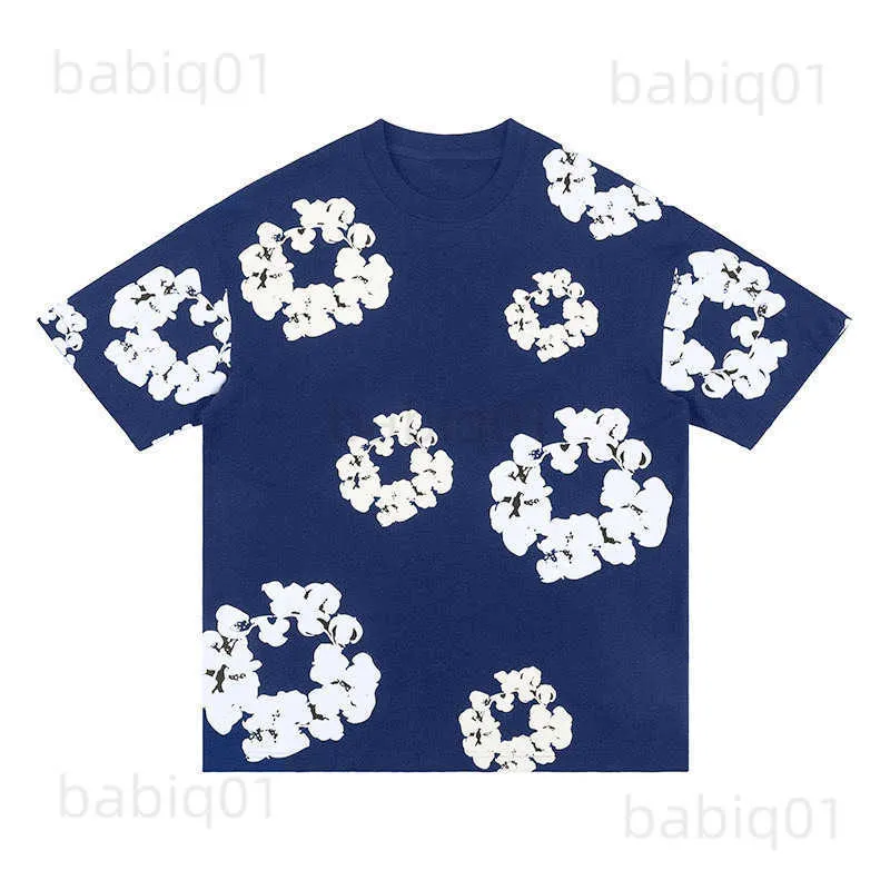 Joggingpak heren DT T-shirt en shorts set 2-delig zomer trainingspak Y2K hip hop streetwear korte mouwen unisex 2-delige outfit mannen sportpak met bloemen, A1, S