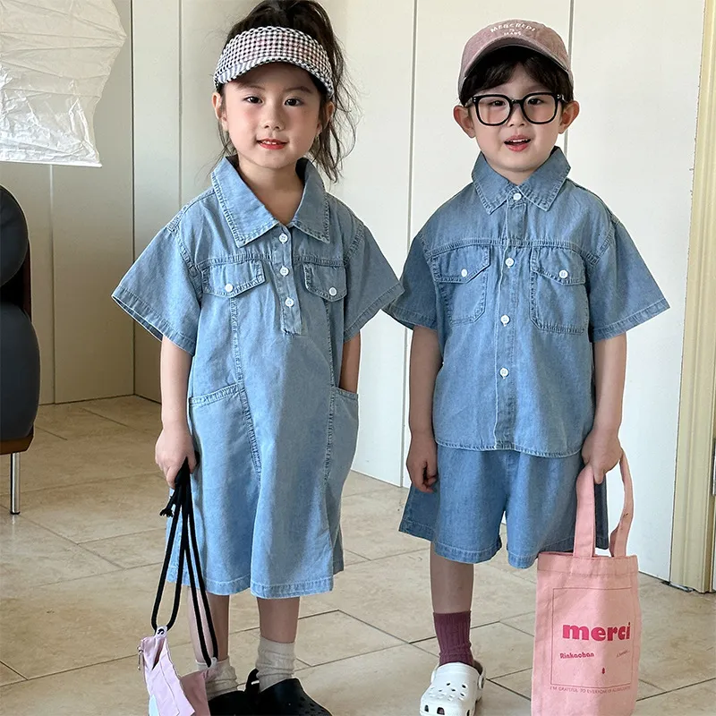 ZEAL kaori BOYS&GIRLS Stylish Childrens Denim Summer Kidcore Outfits For Boys And