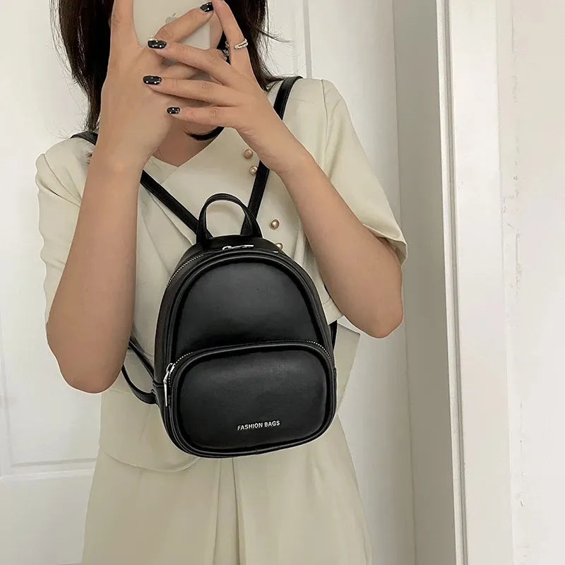 Mini Y2K Silver PU Leather Backpack Vintage Small From Lang06