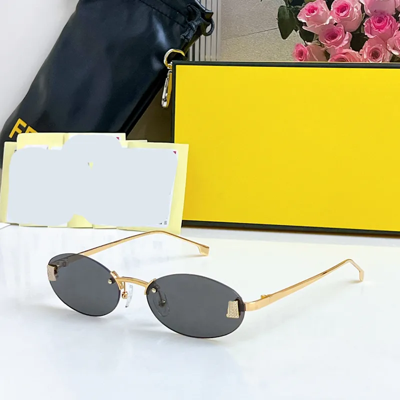 FE 4075 First Crystal Rimless Oval Sunglasses For... From 