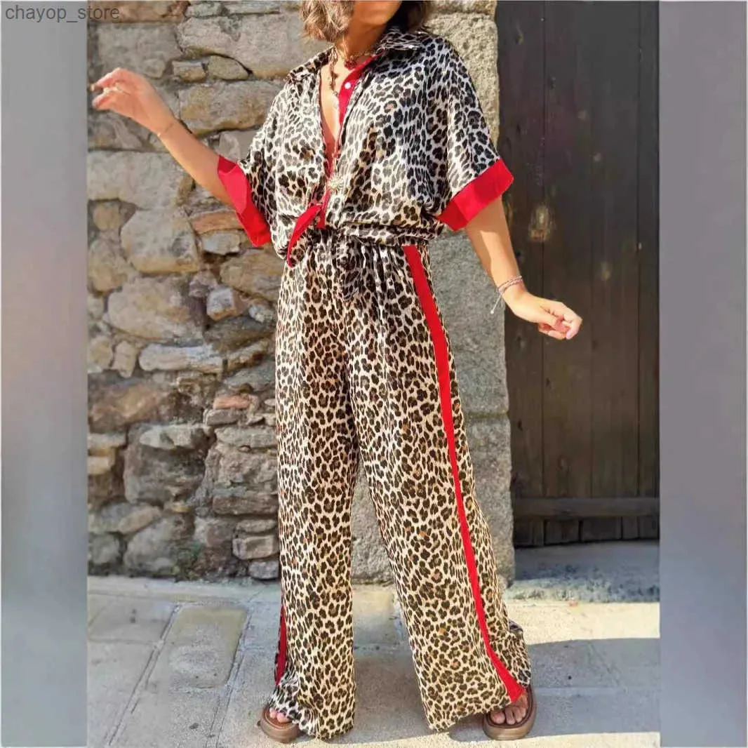 Traje De Estampado De Leopardo Informal Para Mujeres Fashion