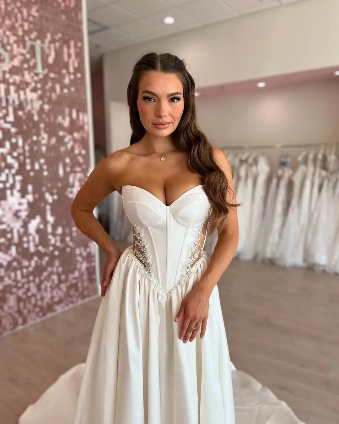 open lace back dress Princess Cathedral Train Tulle and Lace Wedding Dress COCOMELODY LD4349, 60 Days / Ivory / US4-UK6-EUR34 main image 0