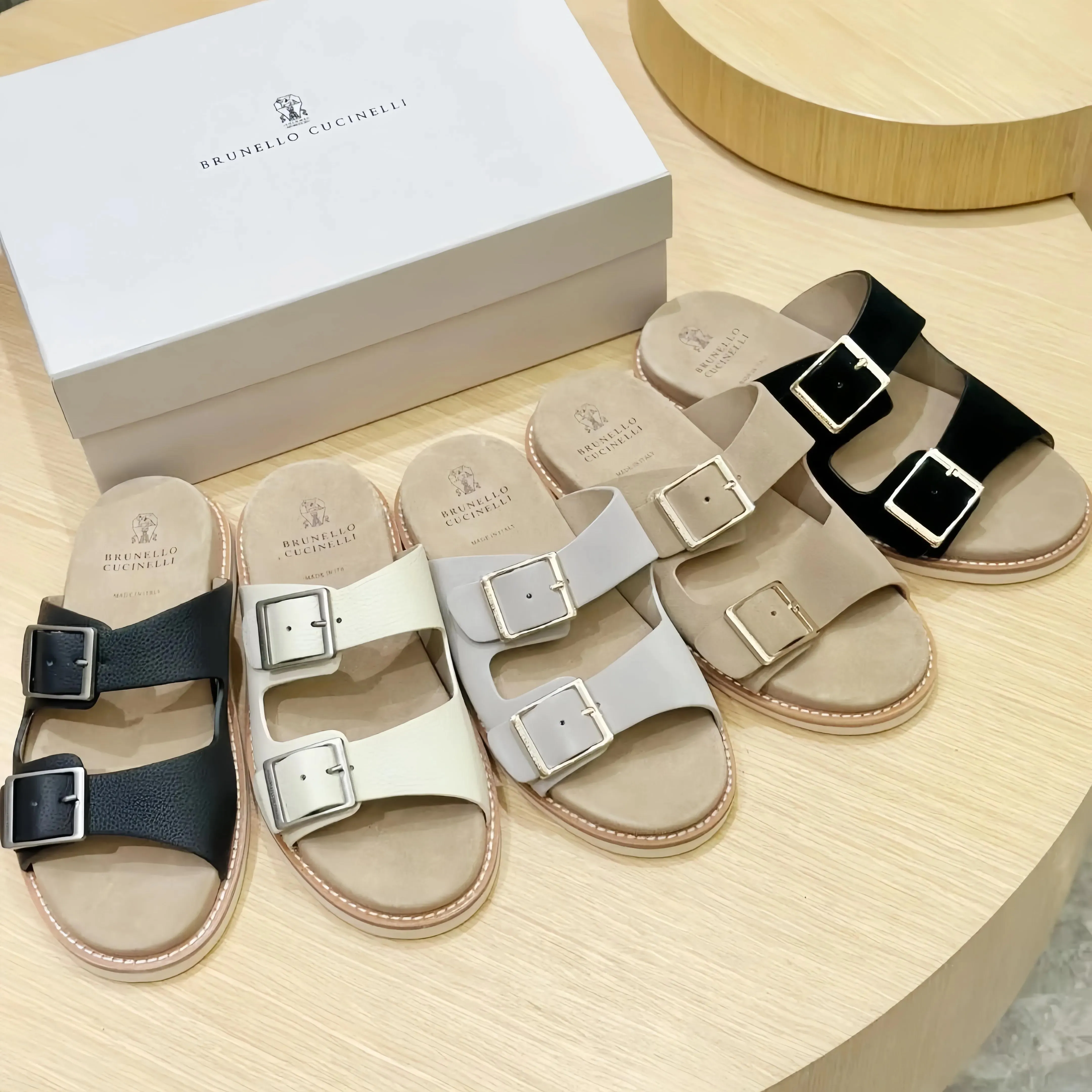 Bulk Brunello Cuccinelli Mens Suede Leather Urban Sliders 