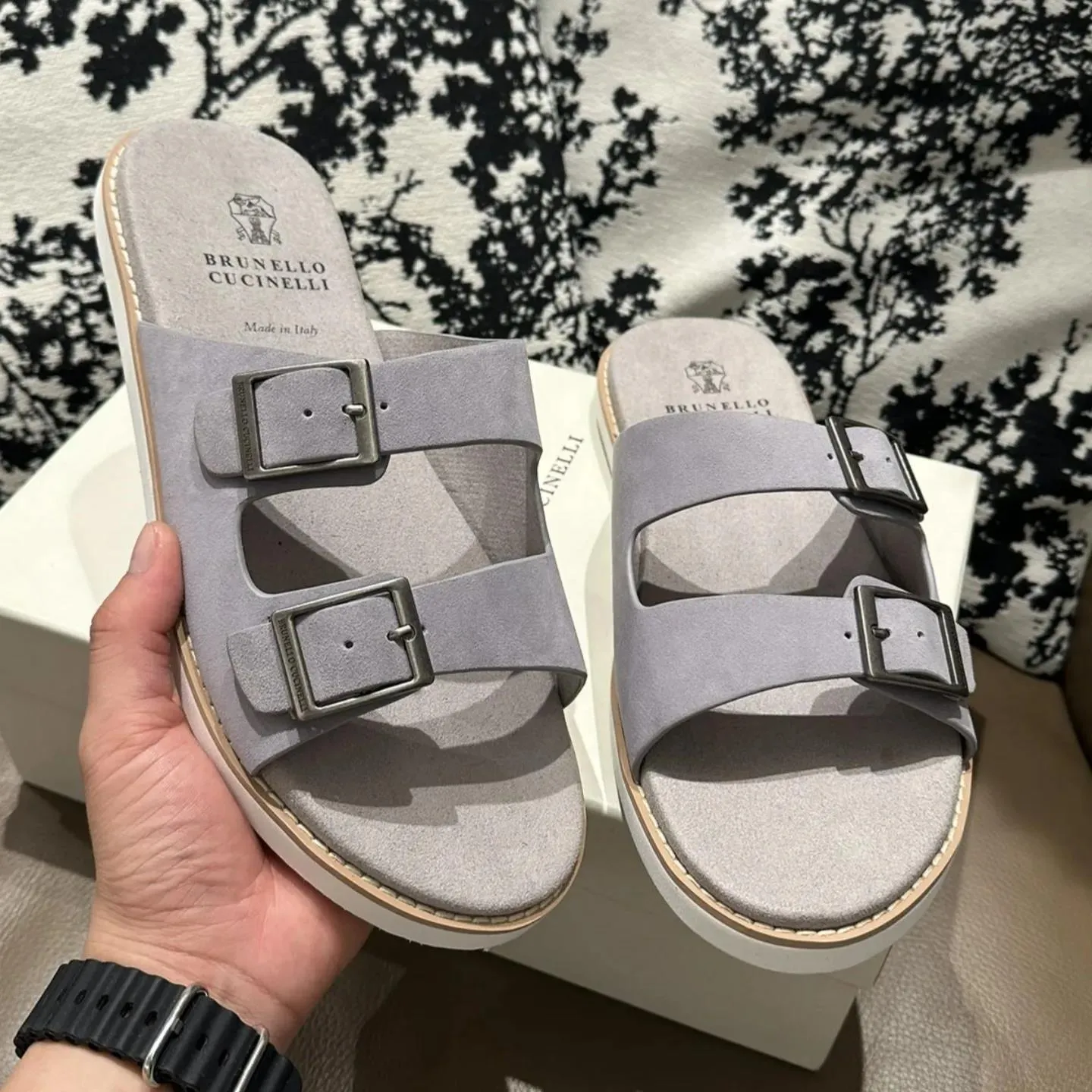 Bulk Brunello Cuccinelli Mens Suede Leather Urban Sliders At