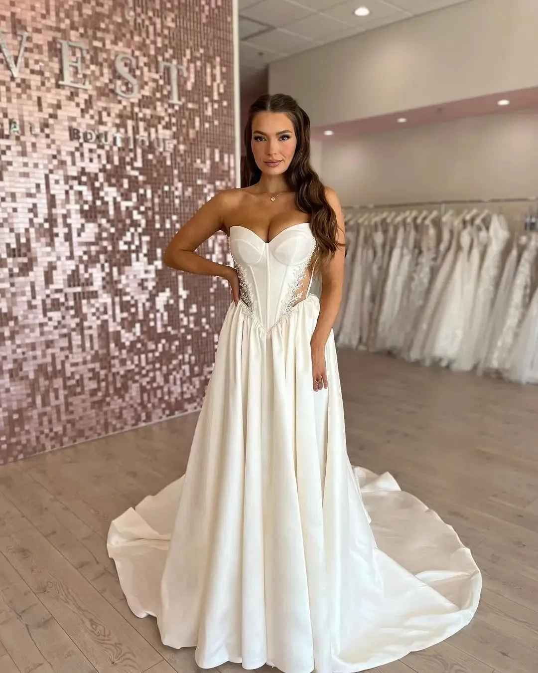 lace courthouse wedding dress Zapaka Women Ivory Wedding Dress A Line Lace Appliqued Short Sleeve Courthouse  Wedding Dress – ZAPAKA
