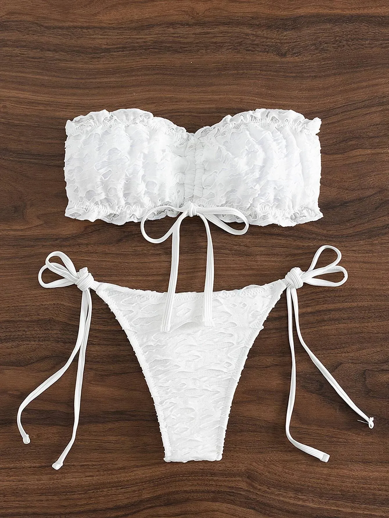 New beach vacation solid color pit strip sexy bikini