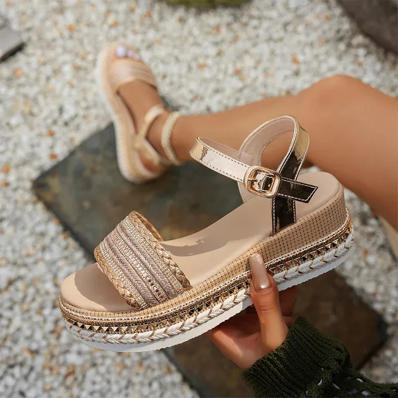 Bulk Shiny Gold Crystal Wedge Sandals For Women Patent... At Only $28.31 |  DHgate.Com