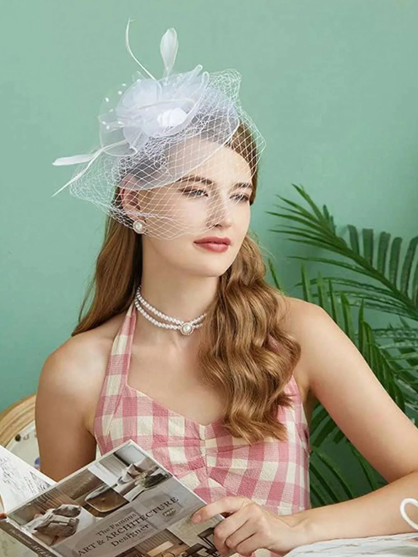 Elegant Fascinator Headband: Womens Cocktail Hat For Wedding 
