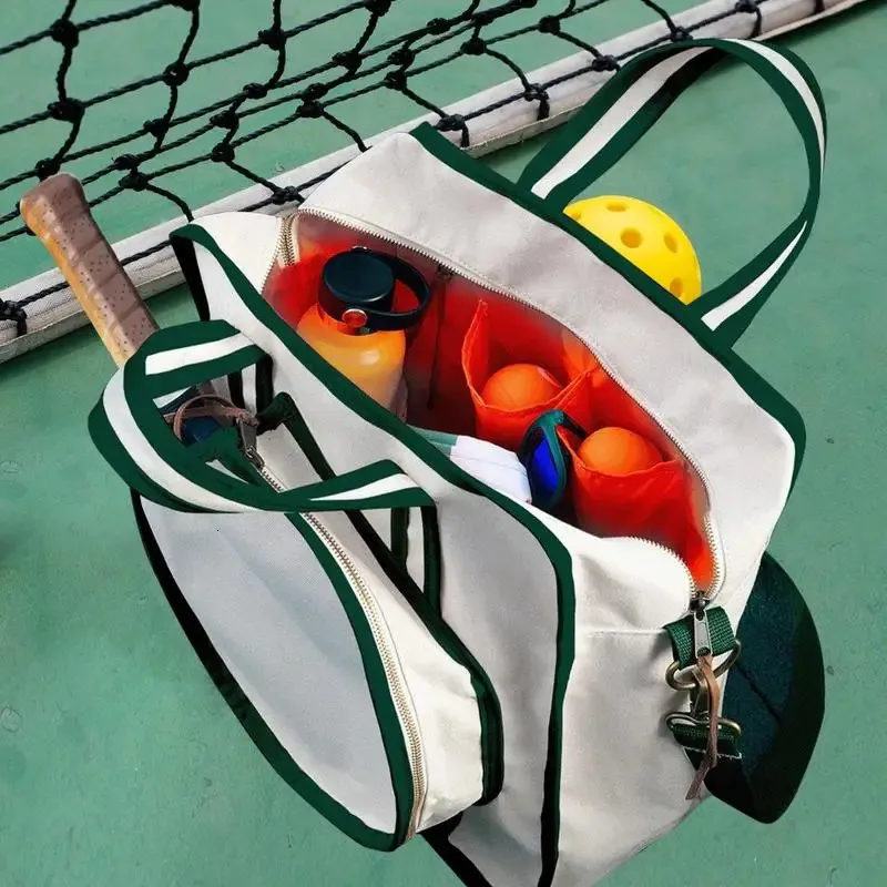Mini Racket Bag Canvas Fabric Portable Green Tennis Bag For Table Tennis And Badminton ...