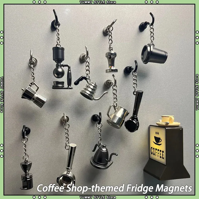 Miniture Coffee Brewing Tools Fridge Magnets With Magnetic Hook Coffee ...