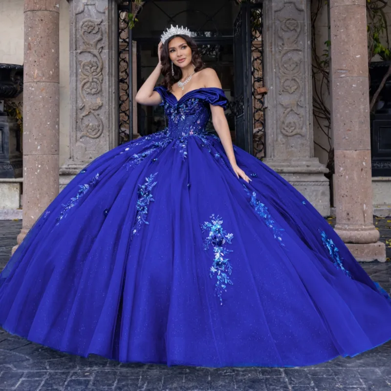 Royal Blue Quinceanera Dresses Ball Gown Off Shoulder... From Zaomeng321, $313.45