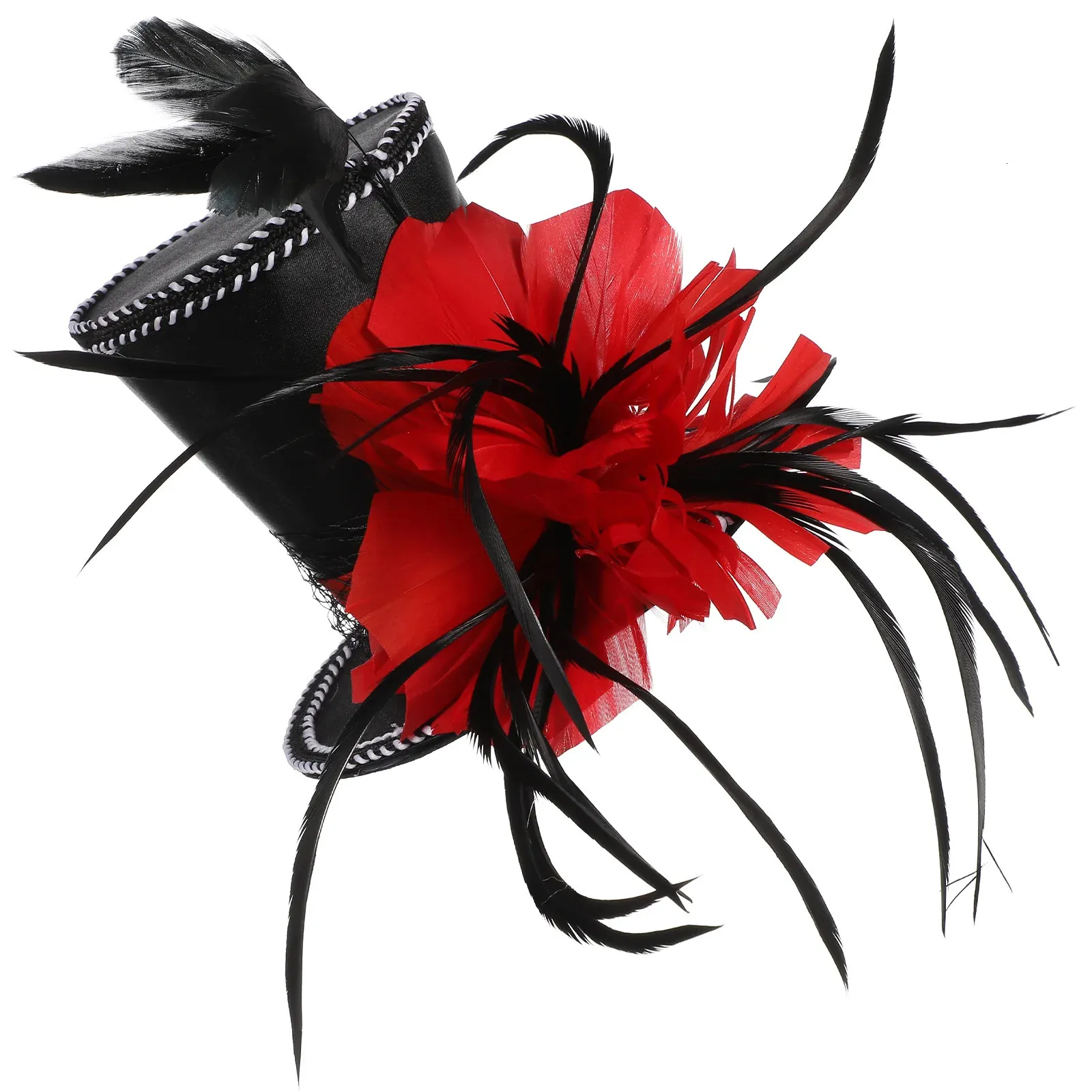 Black Hat Red Mini Top Hat Headband Elegant... From Nian05  display picture 1