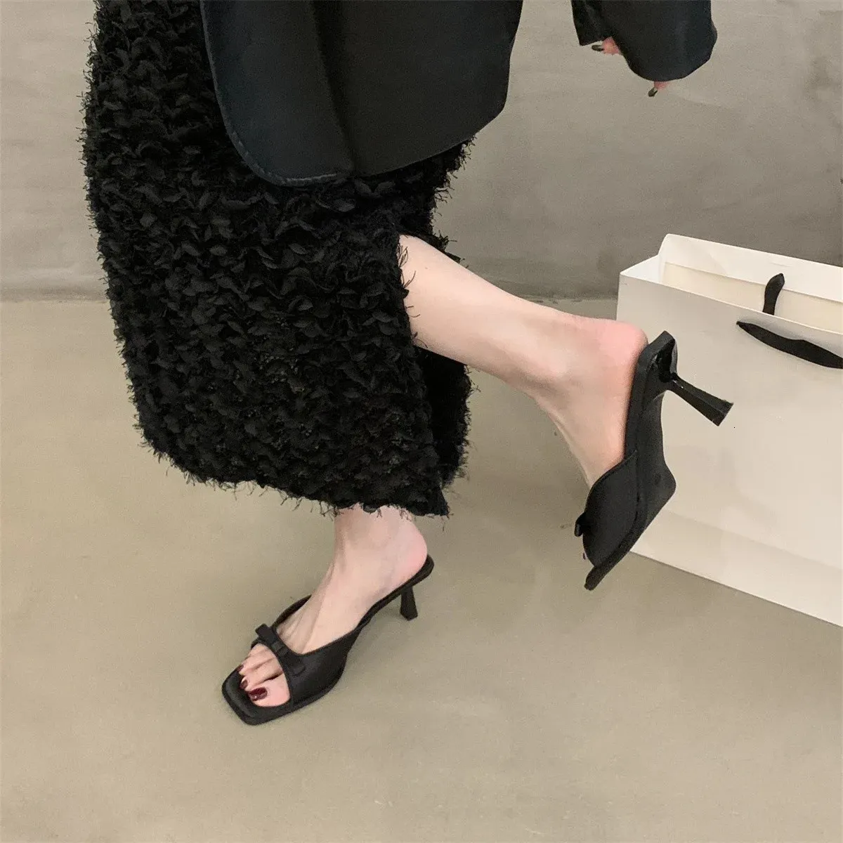 Women's Square Toe Strappy Mule Sandals Summer Flat Heeled Shoes_voghion.com