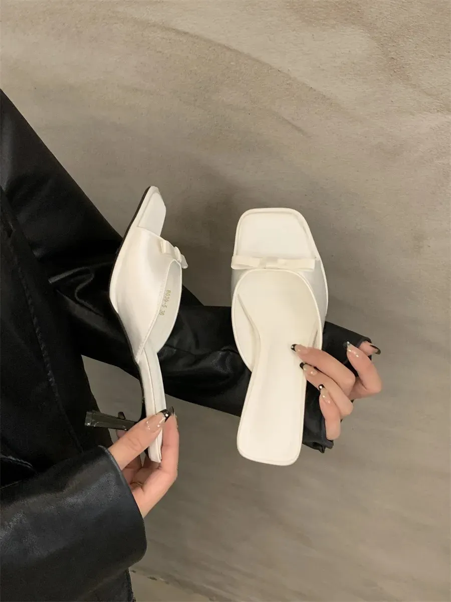 Women's Square Toe Strappy Mule Sandals Summer Flat Heeled Shoes_voghion.com
