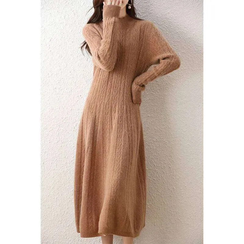 Elegant Fashion Dresses Cashmere Sweater Knitted Long Dress 100% Merino Wool  Women Turtleneck Office Skirt Autumn Winter Clothes From Clothessun7,  $119.27 | DHgate.Com