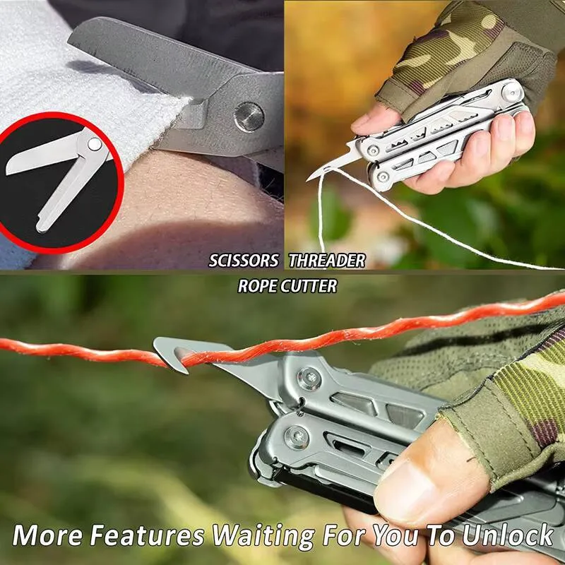 Multitool Durable Metal Sharp Blade Multi-Tool With Regular Pliers Wire Cutter Screwdrivers Scissors For Outdoor Use Other Hand Tools