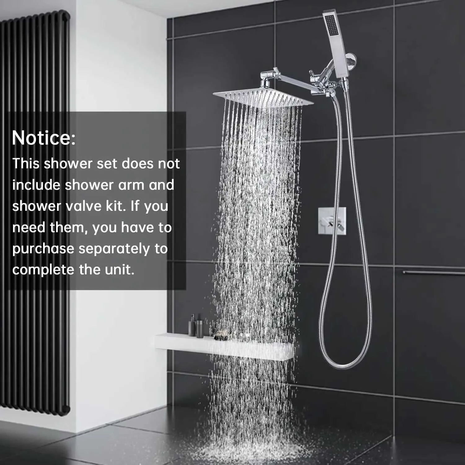 X2506121 8 Inch Dual Square Rain Shower Head Combo... From Fashion ...