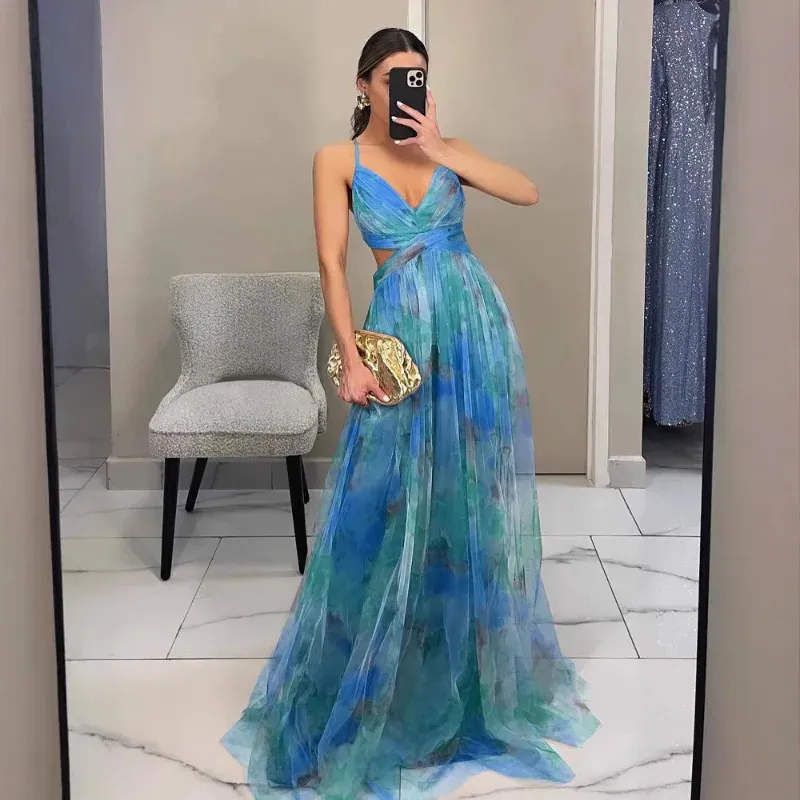 pleated dresses prints elegant Navy Leaf Print Pleated Midi Dress