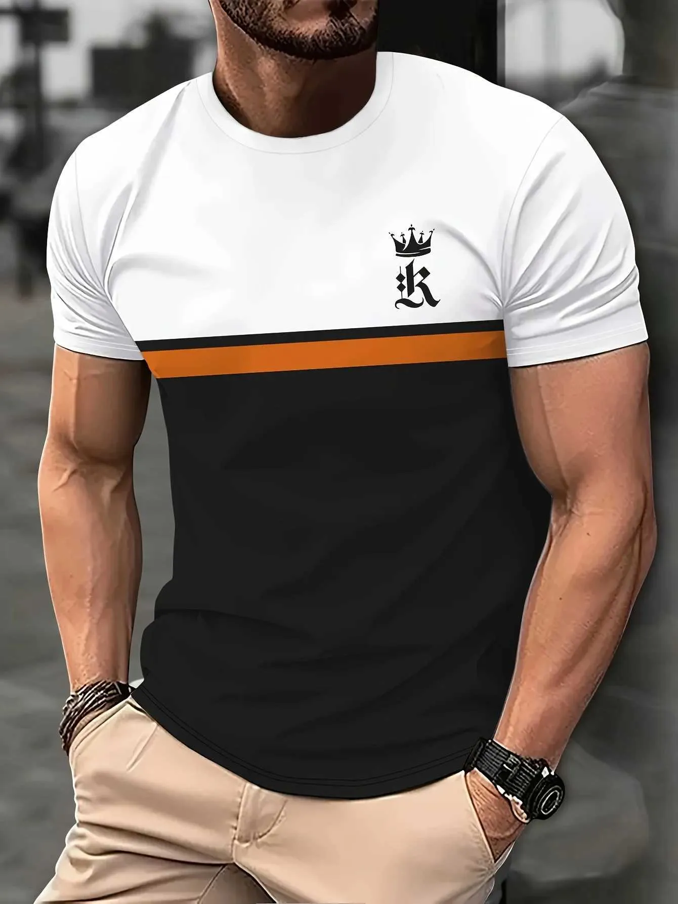 Save Big on Bulk Office Wear T Shirt Boss Tshirt: Men's Summer Breathable  Short Sleeve T Shirt High Temperament Office Attire Round Neck Top Best 