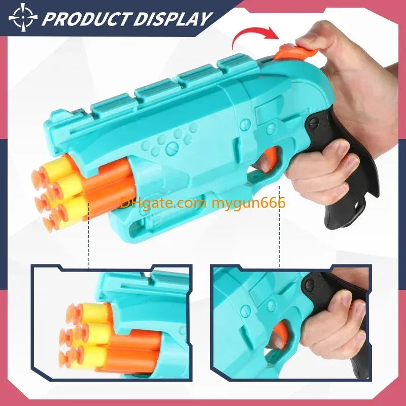 Kids 6 Shot Soft Bullet Blaster Toy Gun 20 Bullets,... From Mygun666 ...