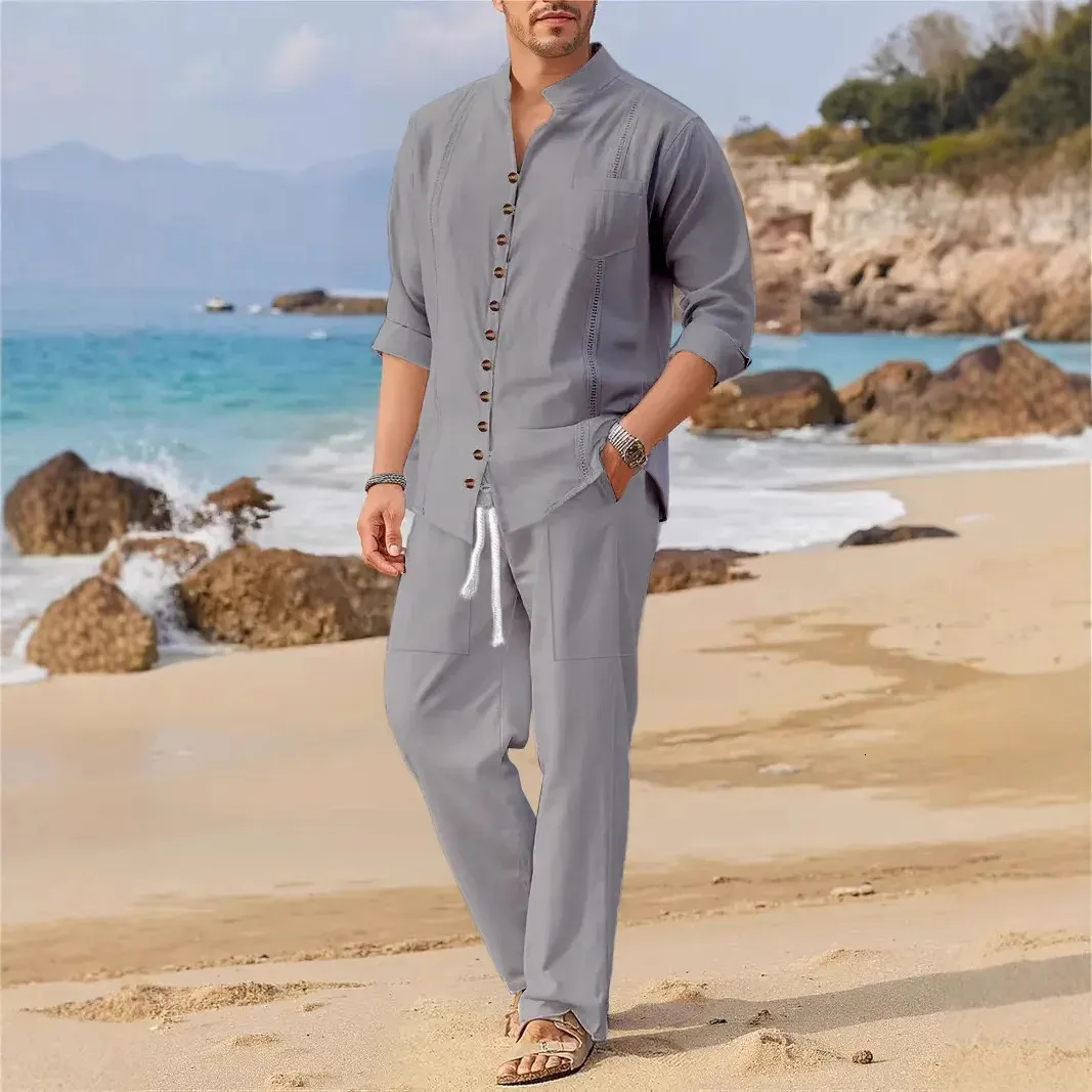 QiErDesign - Set di camicie hawaiane da uomo, in stile casual, con bottoni, a maniche corte, con pantaloncini stampati, per la spiaggia e Hawaii, Small