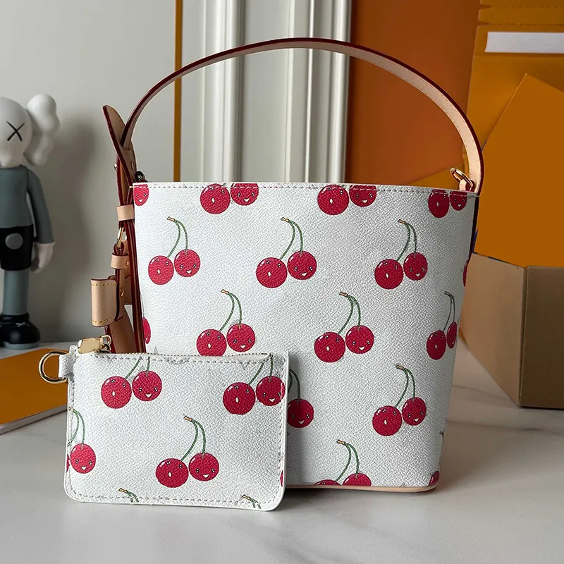 sakura takashi murakami crossbody desiqner cherry rose speeds boston shoulder bag Pink denim letters print shopping travel bags for women