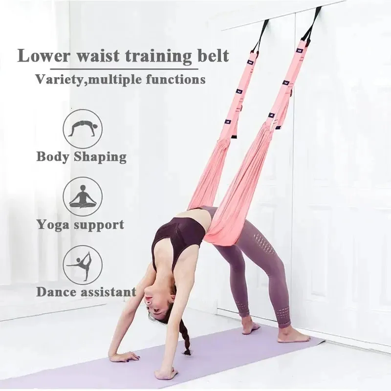 VGEBY Amaca Yoga Aerea, Altalena Yoga Ultraleggera Antigravità Altalena Aerea per Pilates Set Accessori per Il Fitness Domestico Peso del Cuscinetto 300 kg(Rosa