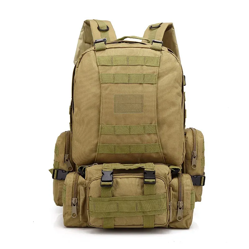 55l molle outdoor military tactical bag camping hiking trekking backpack HARDLAND with Built-up 3 Bags Rucksacks for Travelling, CP The main compartment offers plenty of storage room and the built MROYALE 55L Outdoor Tactical Bugout