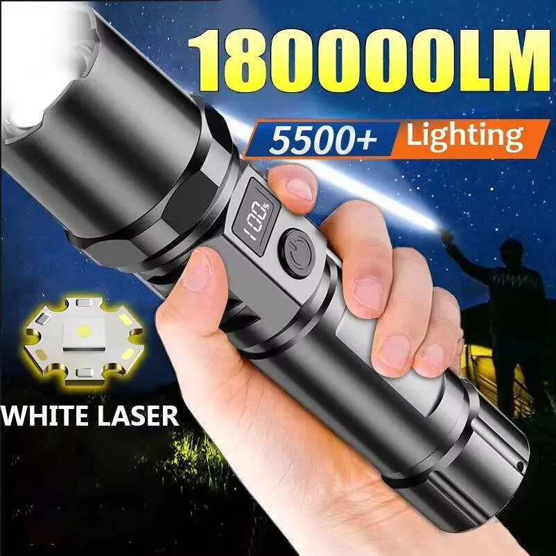 Lampe Torche LED Rechargeable Tactique – Puissante Avec Zoom, Pour Camping (noire)