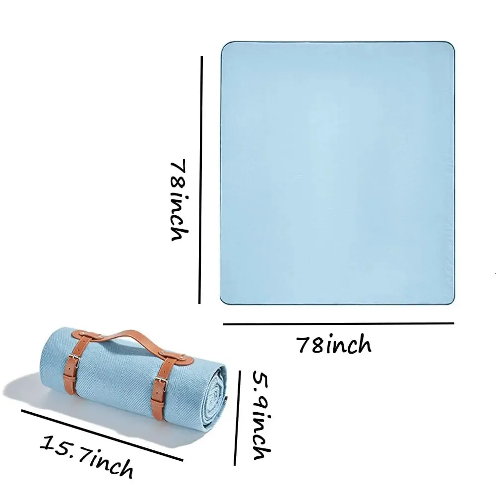 Coperta Da Picnic Impermeabile 200x200 Cm, Tappetino Pieghevole Leggero, Verde A Quadri, Antisabbia Per Campeggio E Spiaggia