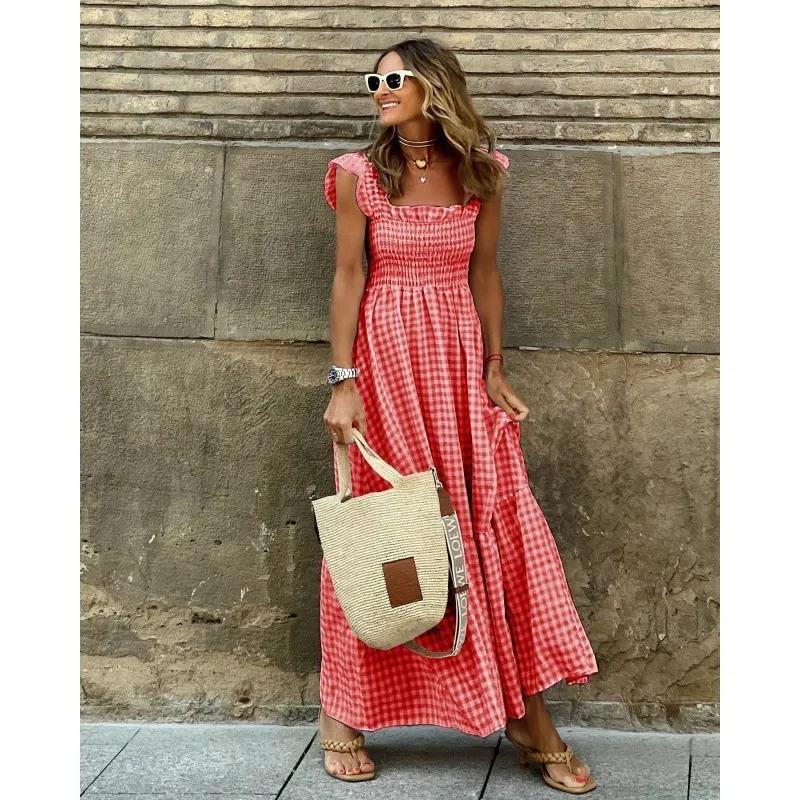 Sleeveless Maxi Dress Acrylic Floor-Length Royal Blue Elastic Waist Lace  Decoration from Dhgate Plus size Dresses - price 47.27